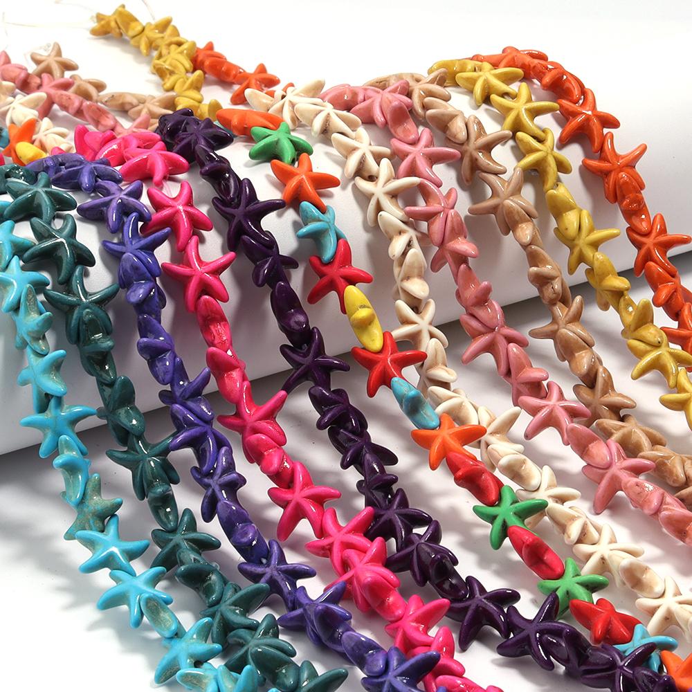 About 36pcs/Strand Starfish Turquoises Beads For Jewelry Making Loose Bead Natural Stone Beads DIY Bracelet Necklace Accessories