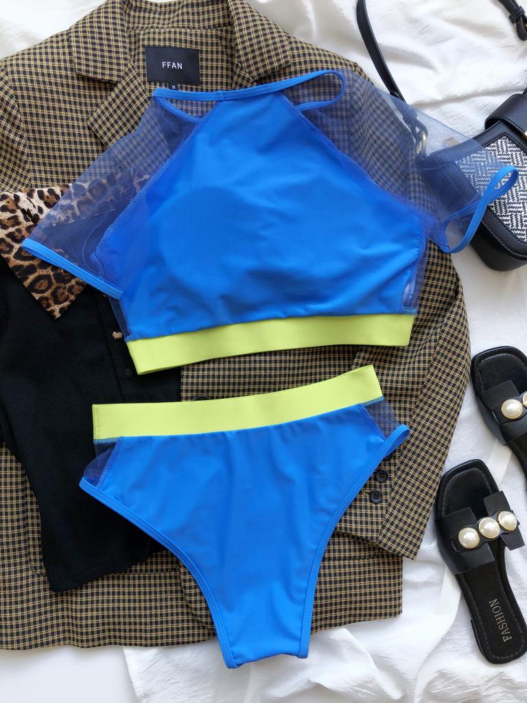 Dambandagebaddräkt Sexig bikini med hög midja