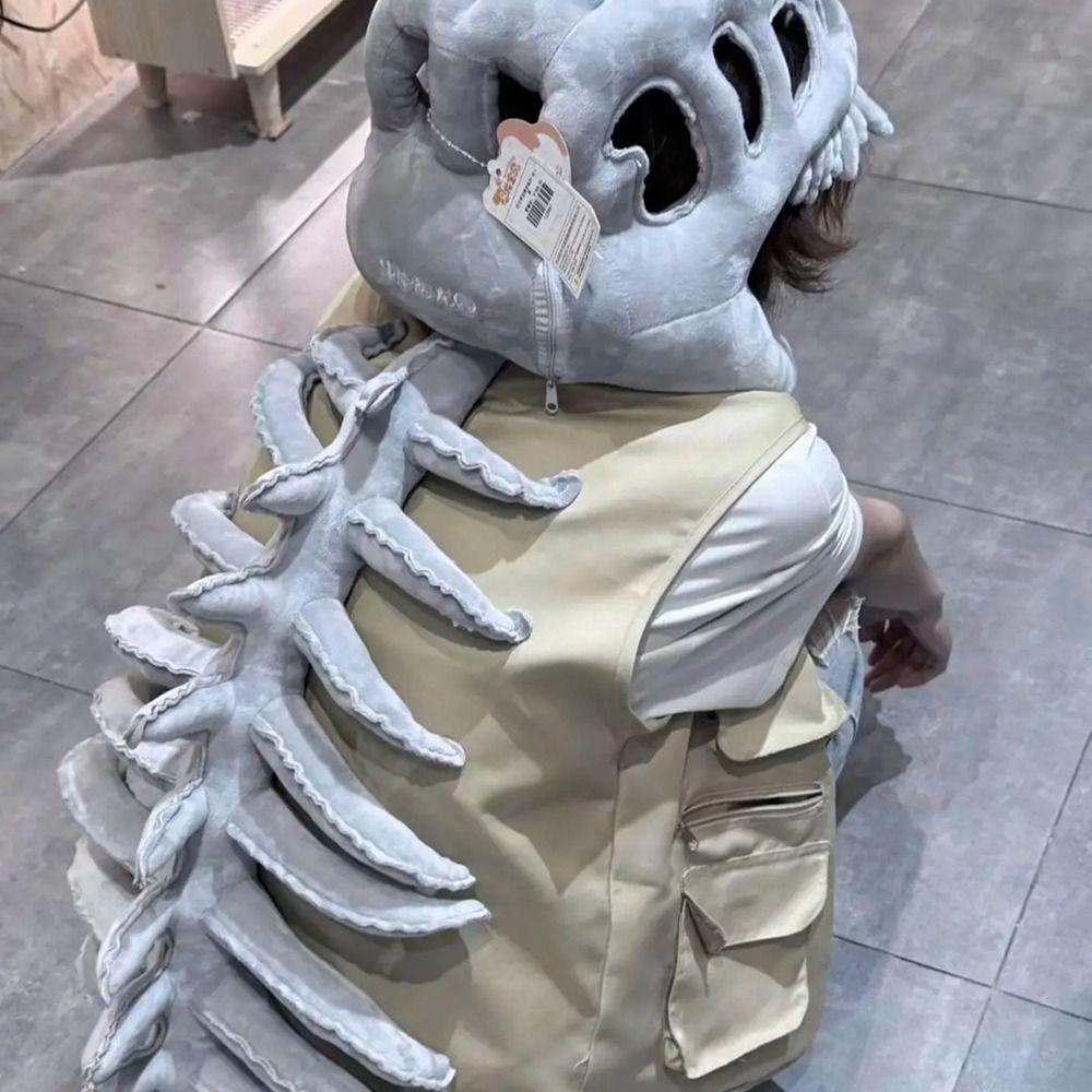 Wearable Funny Cosplay Headwear Exoskeleton Design Plush Dinosaur Costume  Carnival Event