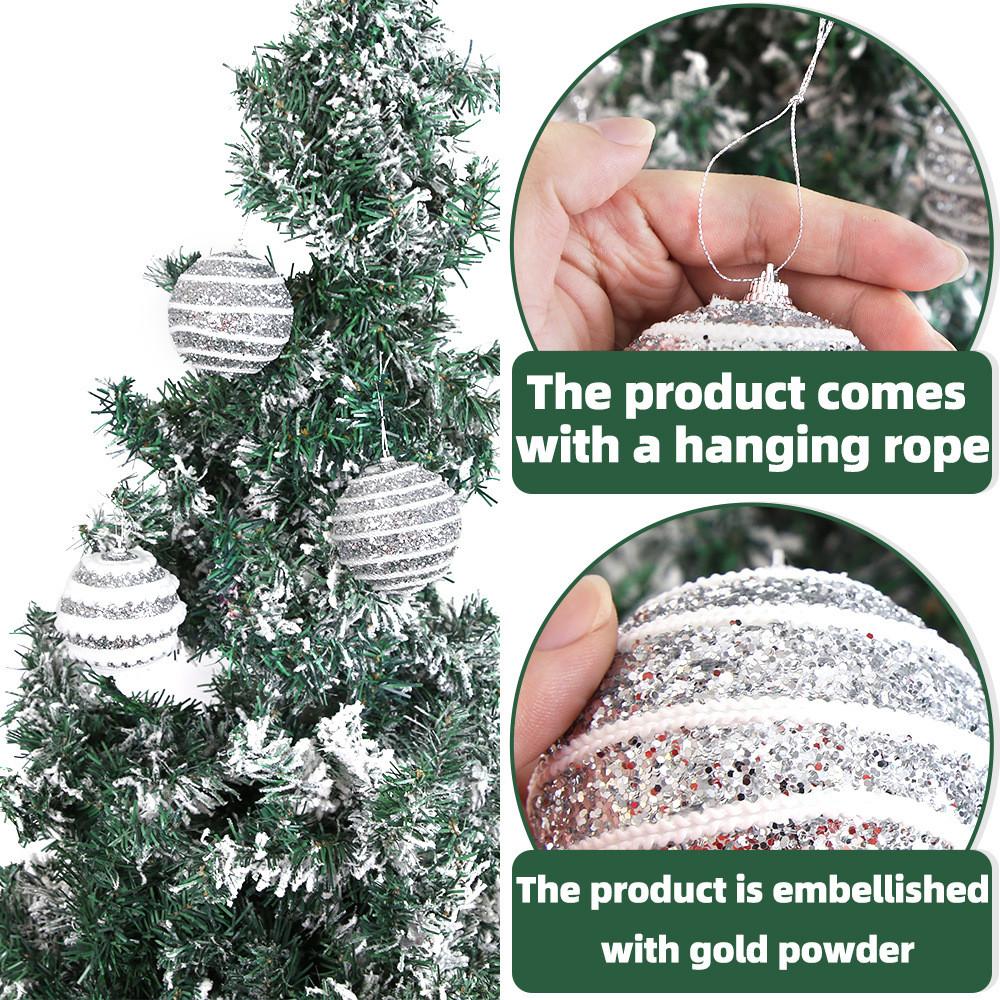 Glamorous Christmas Shimmering Tree Baubles In Silver Pink Gold Red For Cheer Festive