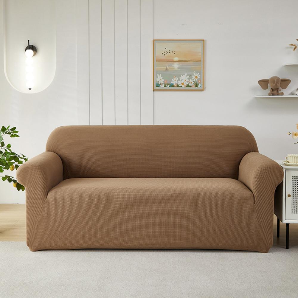 Thick Corn Fleece Couch Cover Stretch Elastic Sofa Slipcover Anti Slip All Season Use