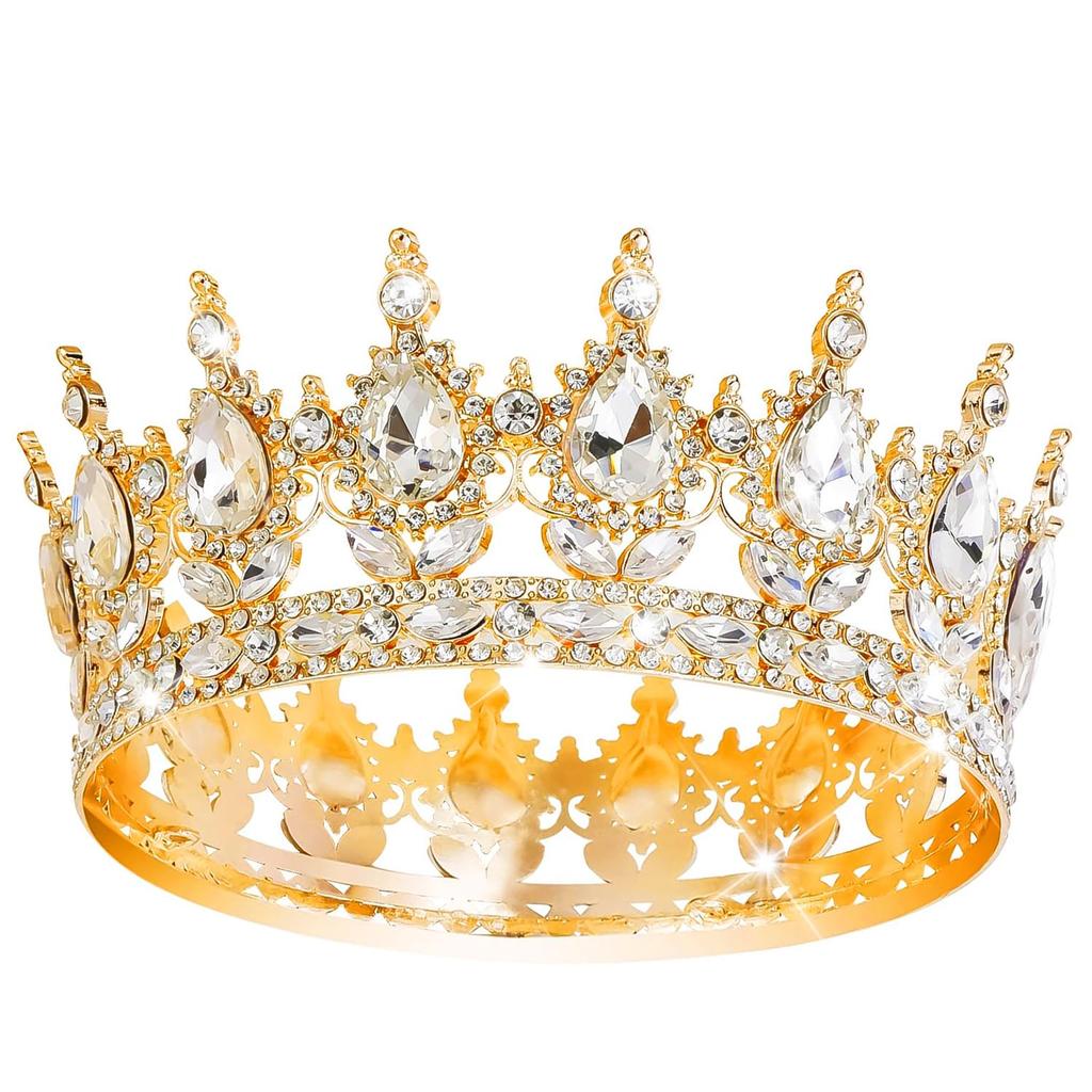 Queen Crown Rhinestone Wedding Crowns and Tiaras for Princess Party Hair Accessories Crown Cake Decorations