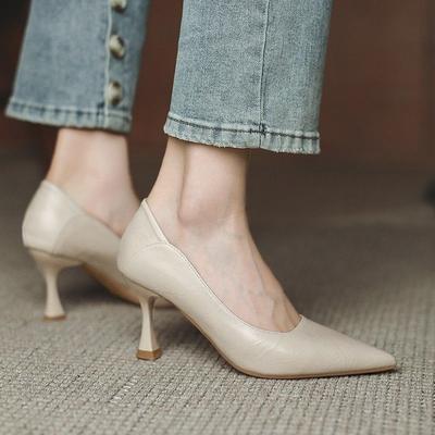 Aukštakulniai moteriški pavasario vasaros nauji taškiniai stiletto komutuotojų profesionalūs darbo batai nešąla kojų viengubos avalynės