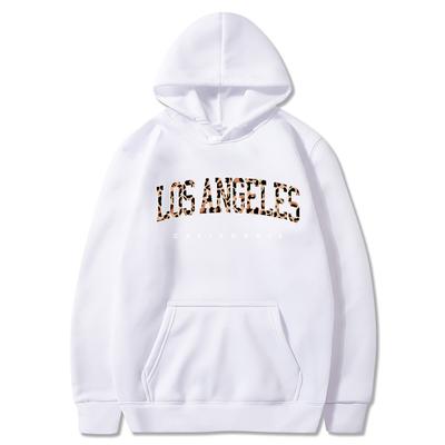 Los Angeles, California Usa Città Leopardo Felpa con Cappuccio da Donna Moda Girocollo Abbigliamento Streetwear Morbida Girocollo Felpa con Cappuccio Femminile
