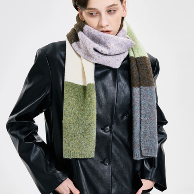 KIMZISU Colour Block Muffler _ GREEN