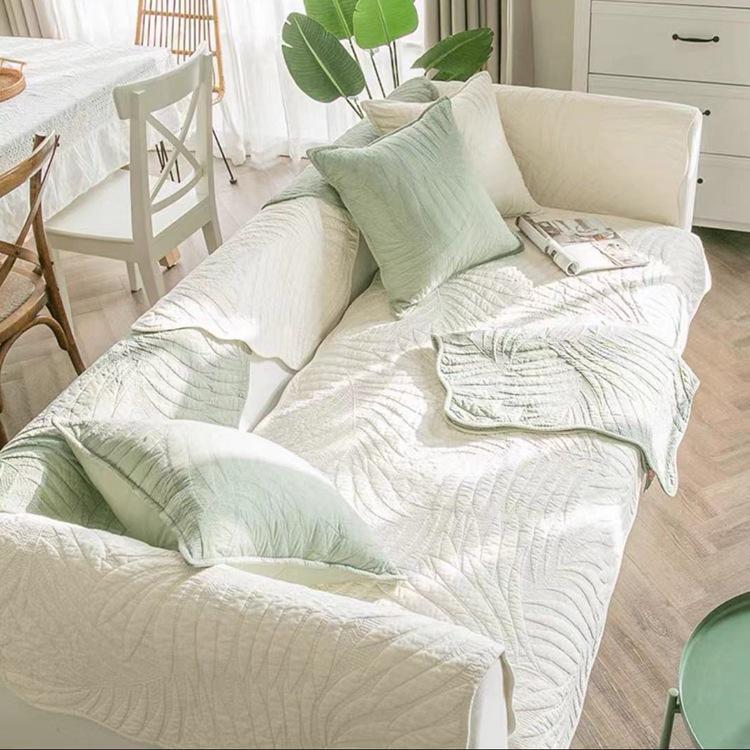

Y Simple Pure Cotton Washed Sofa Cushion Fabric Seat Cushion Non-Slip Full Cover Sofa Towel Sofa Cover Direct Sales 70*70cm
