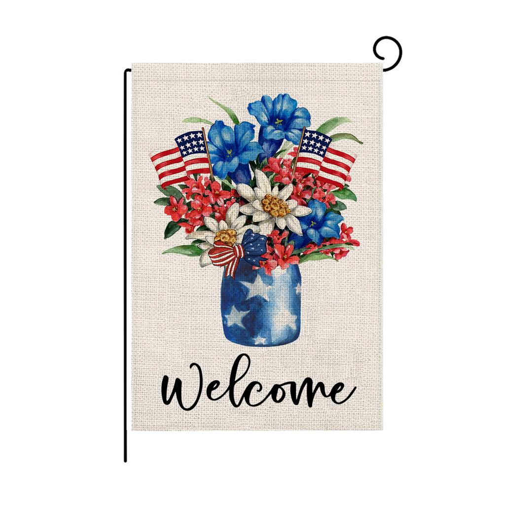 Double-sided Garden Flag Linen Printed Outdoor Garden Decoration Small Flag Holiday Flag