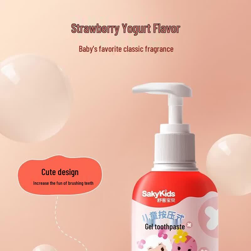 Shuke Hello Kitty Kids' Press-Type Gel Toothpaste, Strawberry Yogurt, 150g