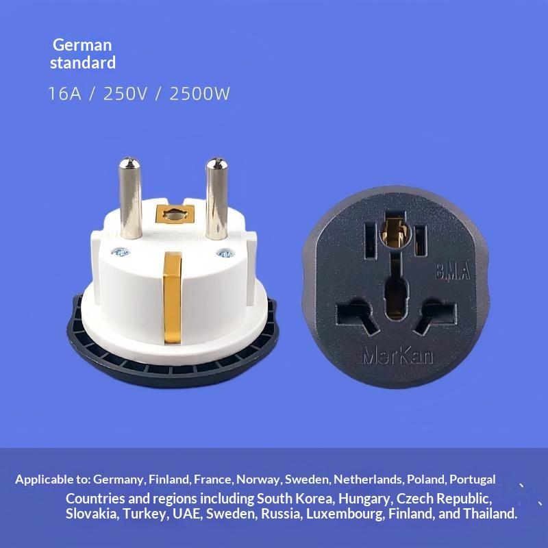 Easy To Carry Universal EU Travel Adapter 16A UK US AU To EU AC Power Plug Converter for Outdoor Travel