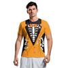 Summer New Halloween Skeleton Digital Printing Large Size Shirt Short Sleeve Couple Dress