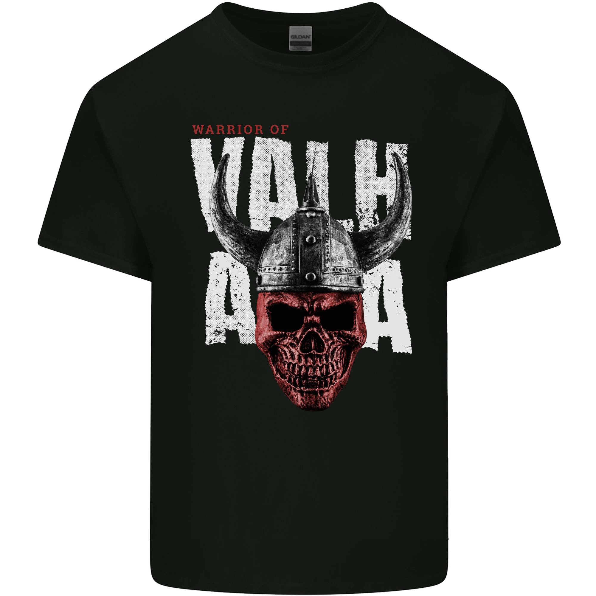 Viking Warrior Skull Valhalla Unisexs Light Cotton TShirt S