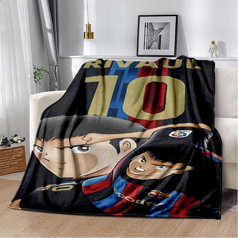 Anime Captain Tsubasa Fußball-Cartoon-Decke, weiche Überwurfdecke für Zuhause, Schlafzimmer, Bett, Sofa, Picknick, Reisen, Büro, Decke, Kind