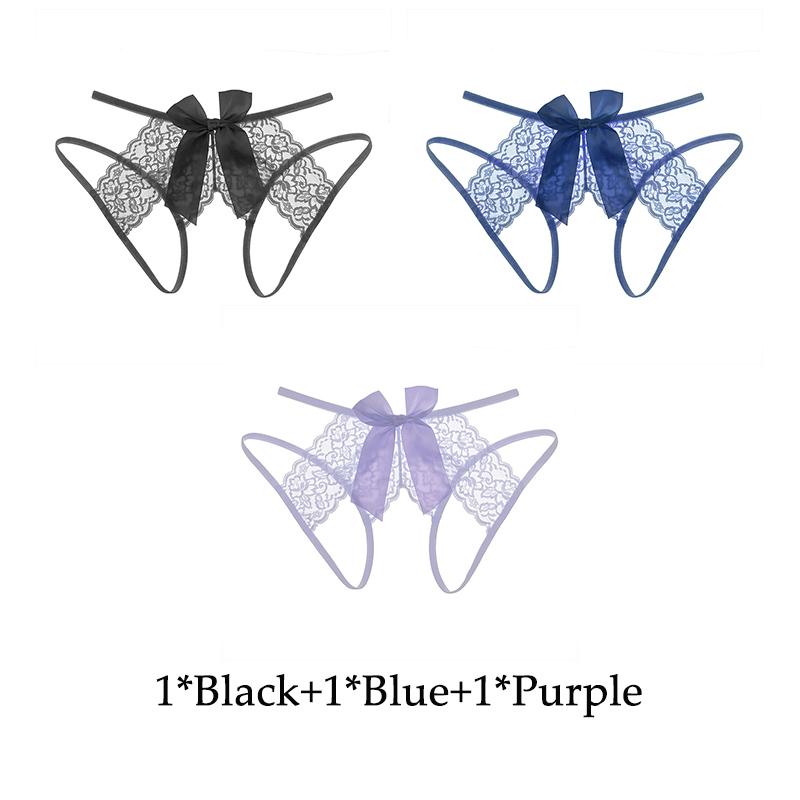 Women's Lace Open Crotch Panties Transparent Crotchless Underwear Sexy Mesh Hollow Out Female Lingerie Erotic Costumes