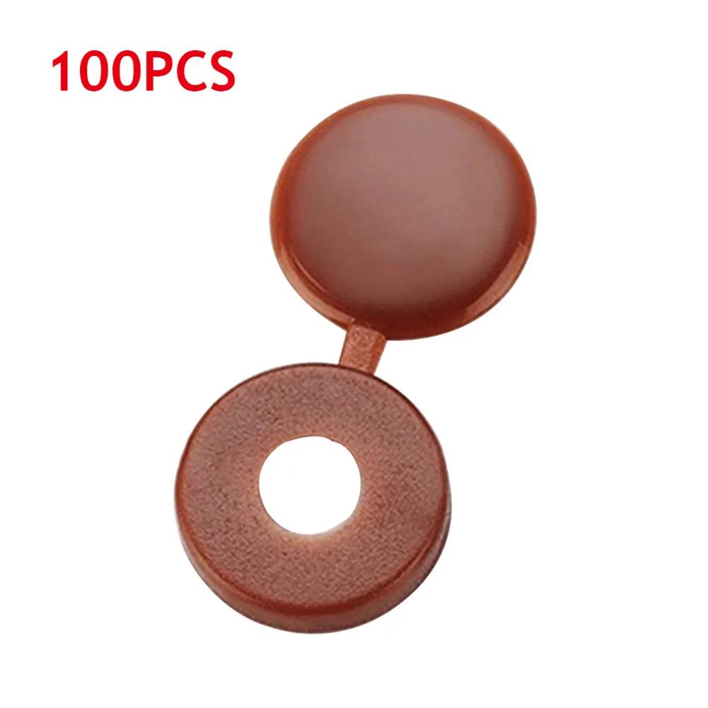 100pcs Hinged Plastic Screw Cap Cover Nuts Fold Snap Protective Cap Button For Car Furniture Decorative Nuts Bolts Hardware