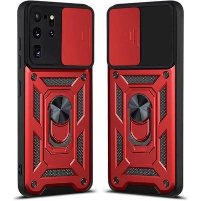 Protective Case - PROSHOP - for Samsung S20 Ultra - Red - Shockproof - Sliding Camera