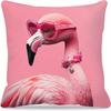 1Pc Fashion Flamingo Themed Printed Throw Pillow Cover, Suitable For Sofa, Bedroom, Living Room, A Unique Gift For Animal Lovers