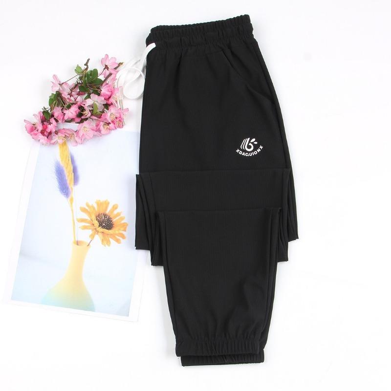 Quick-drying pants women's summer thin women's pants summer women's pants ice silk sweatpants cool pants high-waisted casual pants look thin