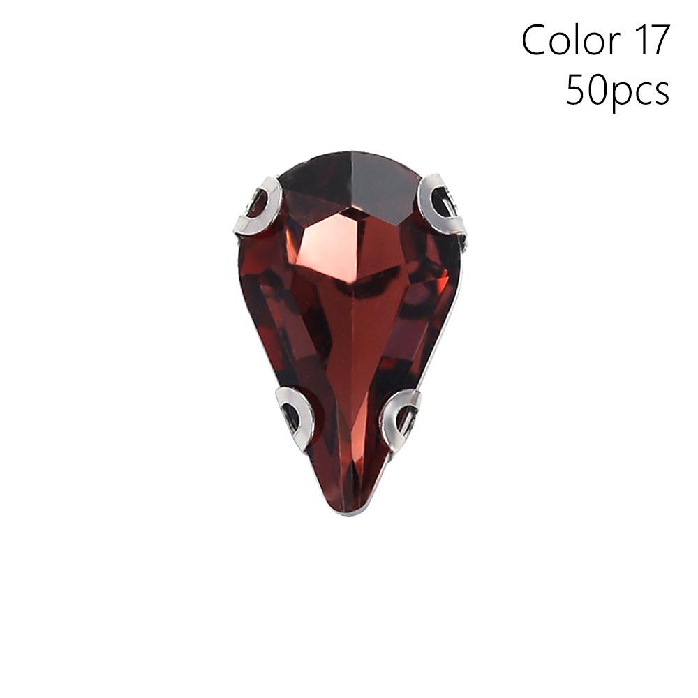 50 szt./Opakowanie Z Srebrnym Mocowaniem Kryształowe Kamienie Szklane Diamentowe Koraliki Ozdoba DIY Ubrania Odzież Buty