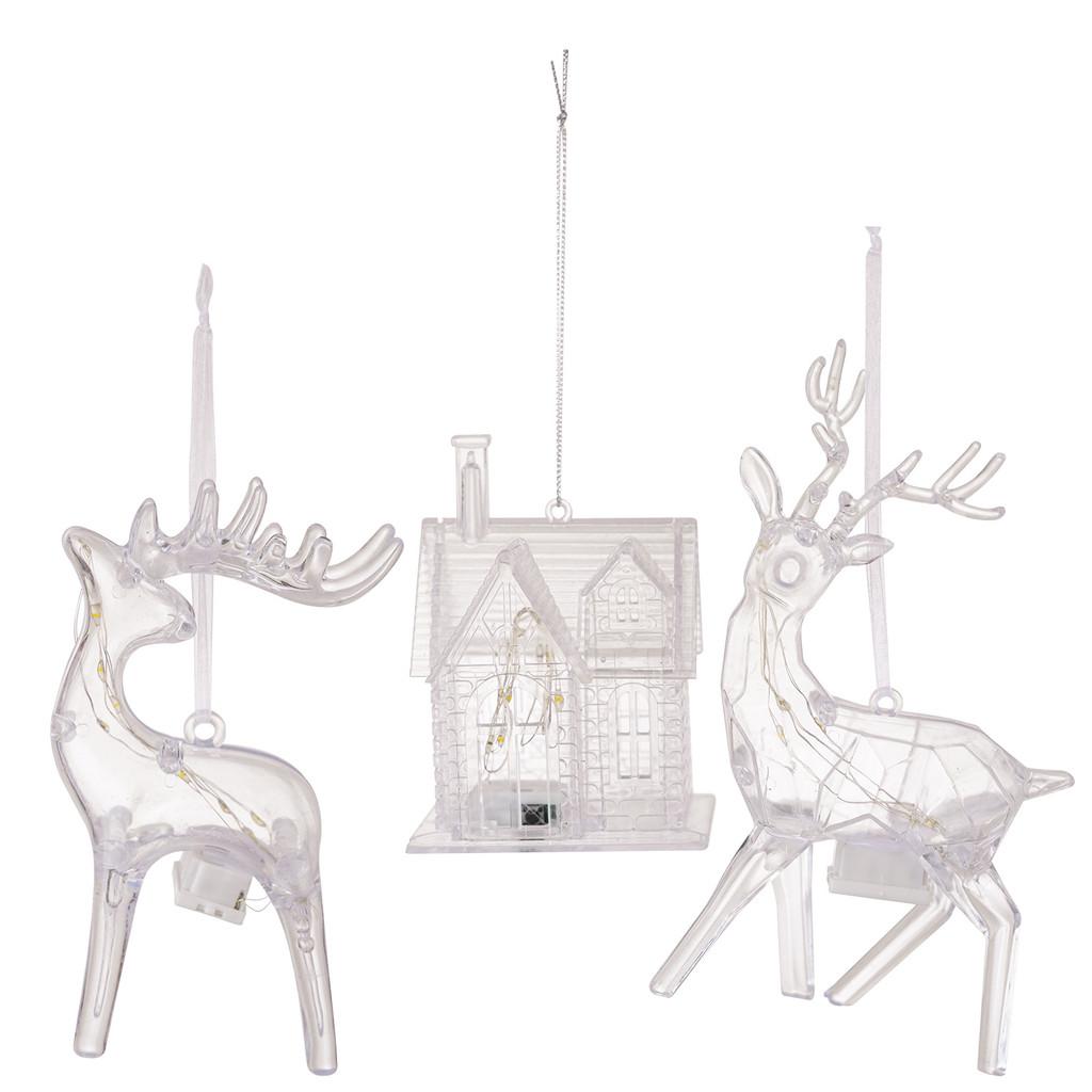 Acrylic Decorations Christmas Reindeer With Light For Holiday Gift And Decor
