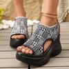 Women’s Open-Toe Knit Platform Sandals Breathable Chunky Summer Flats