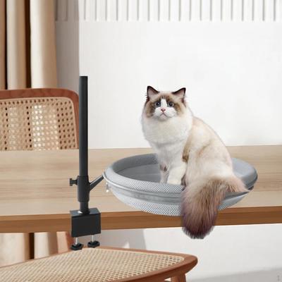 Cat Bed for Desk Clamp Mount Supports Up To 60lbs Hammock Perch Bedside Table