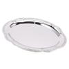 Silver Serving Tray Stainless Steel Oval Mirror Elegant Vintage Decorative Appetizer Platter for Buffet Wedding Party