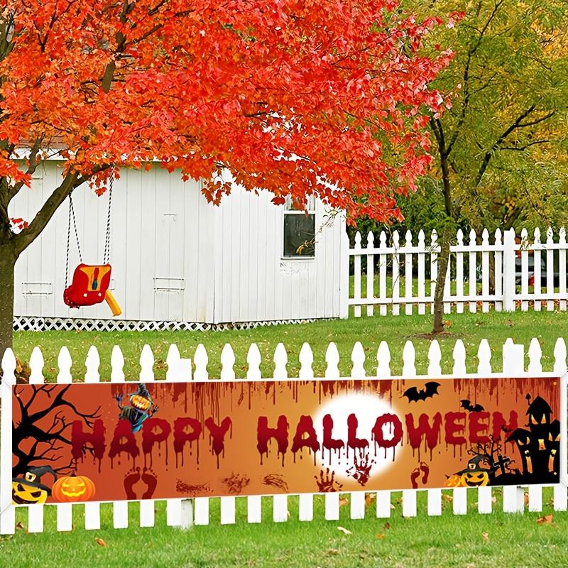 1pc Halloween Hanging Banner – Terrifying Blood Red Characters, Atmosphere Decoration for Courtyard, Party & Photography Background Cloth