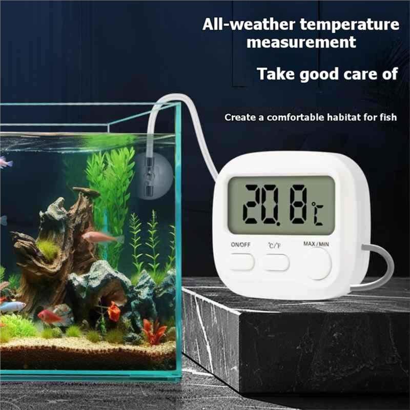 A84E-Aquarium Thermometer With Probe Digital Thermometer Fish Tank Thermometer ±0.1℃ High Accuracy For Marine Plant Aquarium