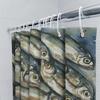 High-Quality Fish Painting Shower Curtain Waterproof Bathroom Decor Artistic Blue And White Print Home Decoration Wall Hanging