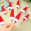 10/30/50 Stück Mini Weihnachtsdeko Hüte Rot Mini Weihnachtsmütze Weinflasche Weihnachtsmannmütze Besteckhalter für Neujahrsdeko Partygeschenke
