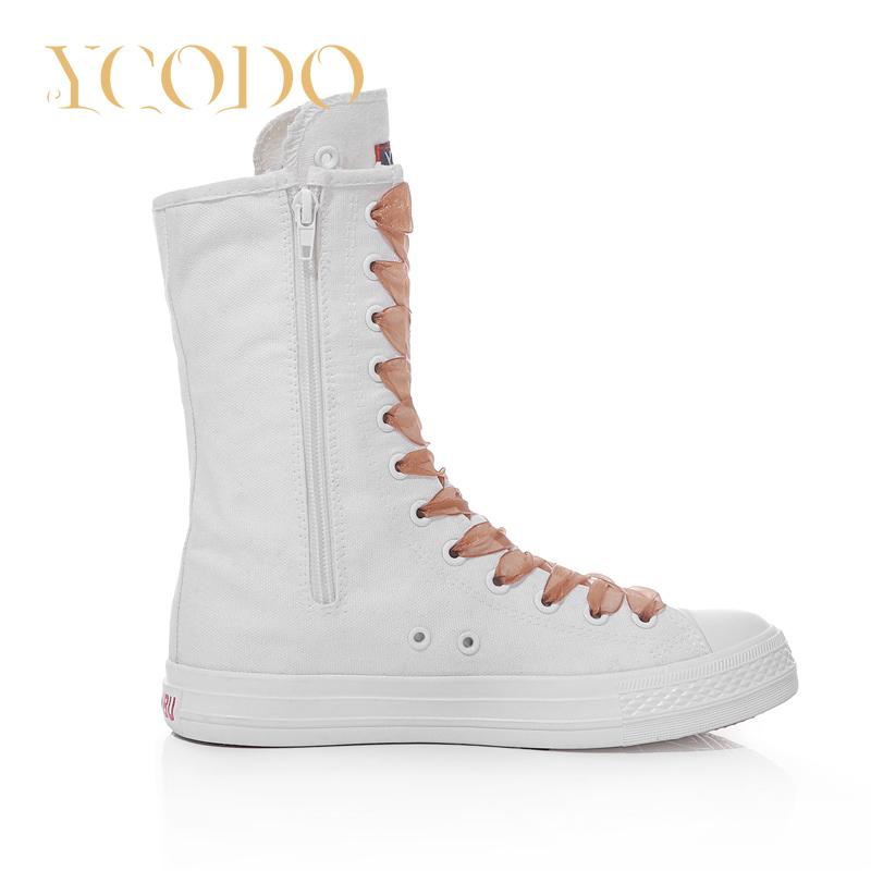 2023 Damen Frühling/Herbst Canvas Stiefel, Mädchen Student Trend Floral verzierte Spitze Schnürsenkel Canvas Schuhe