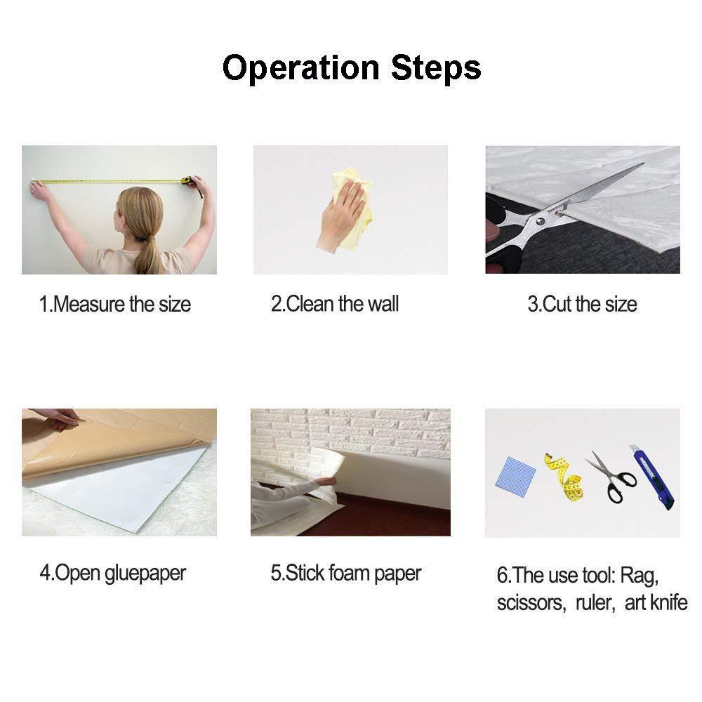 DIY 3D Brick PE Foam Wallpaper Panels Room Decal Stone Decoration Embossed