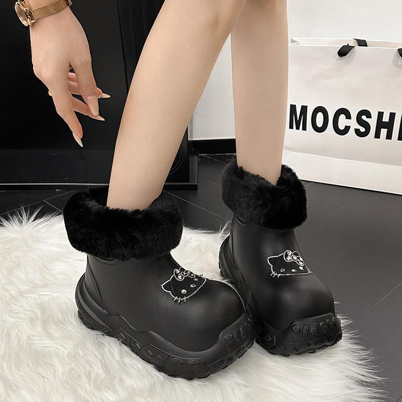 Women's thick-soled cute cartoon winter lightweight warm winter padded snow boots non-slip wear casual sneakers cotton boots