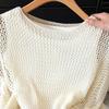Women's Casual Hollow Knit Long Sleeve Pullover
