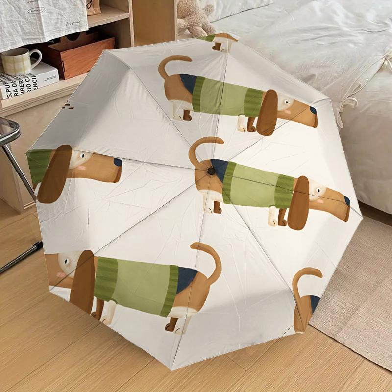 1pc Dachshund Sweater Pattern Automatic Folding Umbrella, Casual Outdoor Accessory, Birthday Festival Gift yy251126102