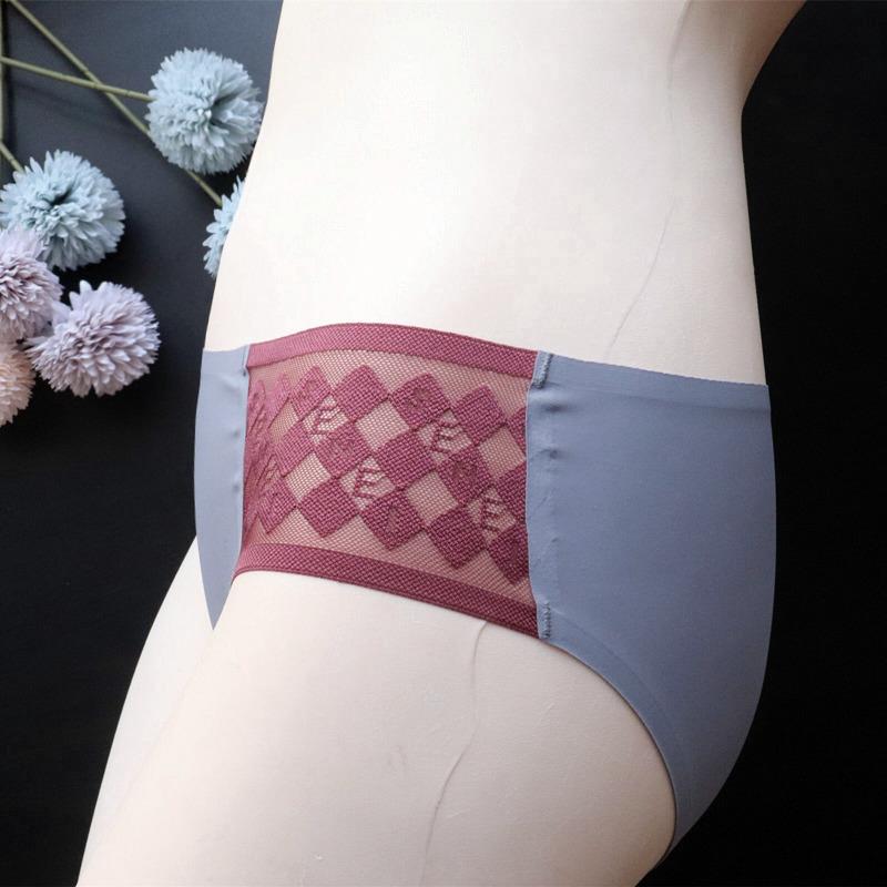 One Piece Simple Women Panties Sexy Seamless Underwear Women Low Waist Ice Silk Briefs for Women