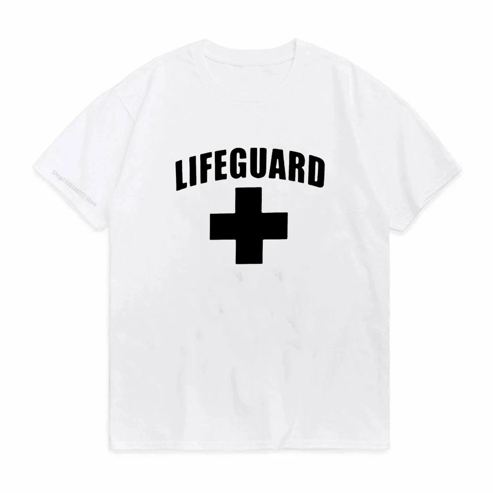 Funny Lifeguard Tshirt Unisex Graphic Print Cotton T Shirt Lifeguarding Unisex Short Sleeve Beach Tops Tees Gift