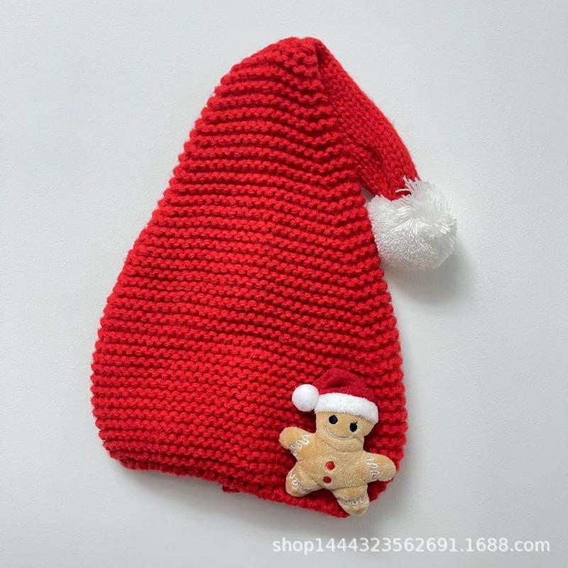 

New cute cartoon children s Christmas knitted hat boys and girls warm pullover hat wool hat 48-55cm