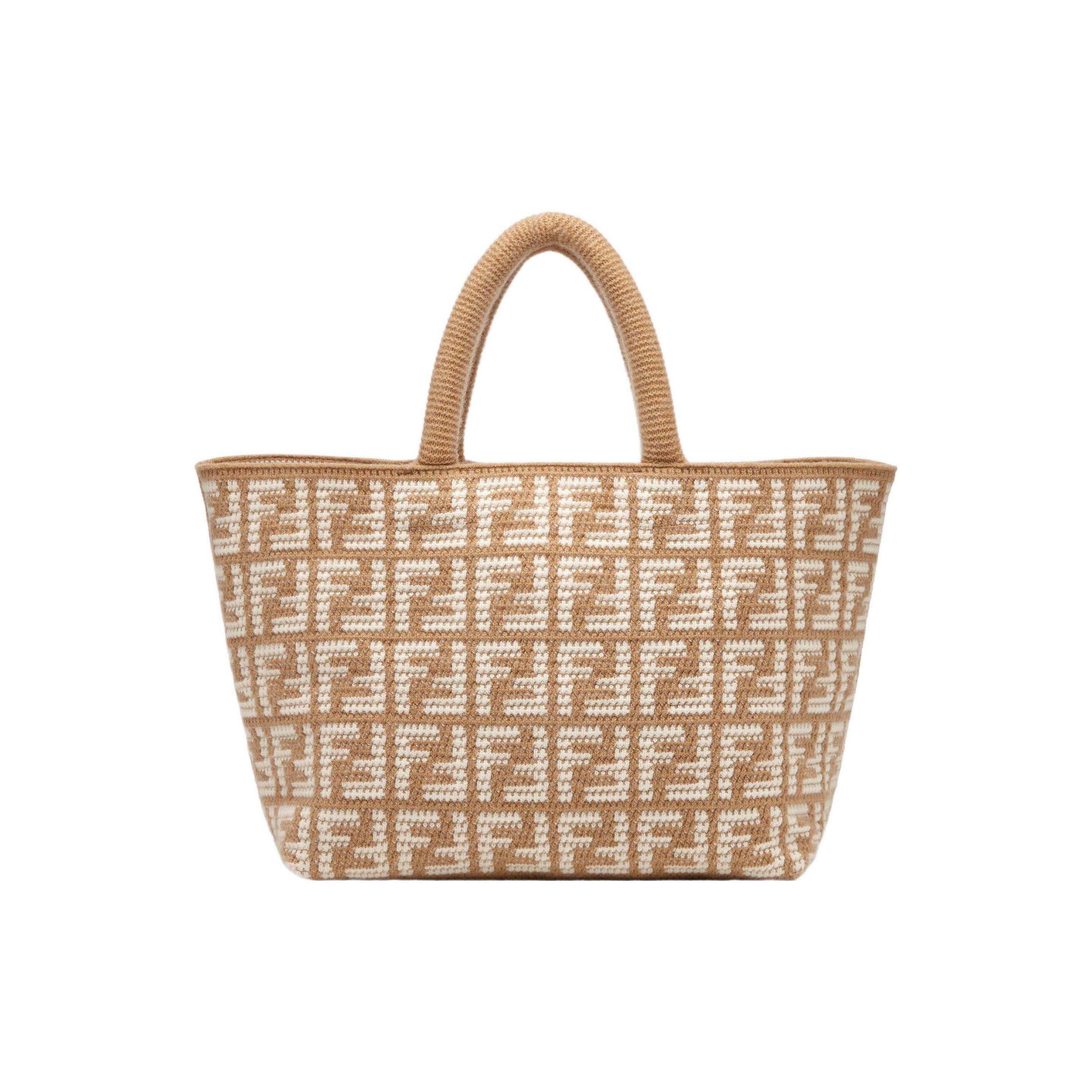 

Fendi FF Pattern Color Block Design Large Capacity Cashmere Tote Bag Shopping Bag Handbag Women tote bags Brown 8BH401-AL9O-F1ISN Basic Set (Bag+Dust Bag)