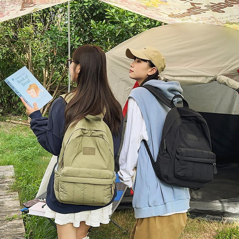 Student School Bag Men's Solid Color Backpack Women's Large Capacity Backpack