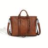 Leather Large Capacity Shoulder Crossbody Bag, Fashi Retro Versatile Tote Bags, Suitable for Commuting and Banquet Occasis