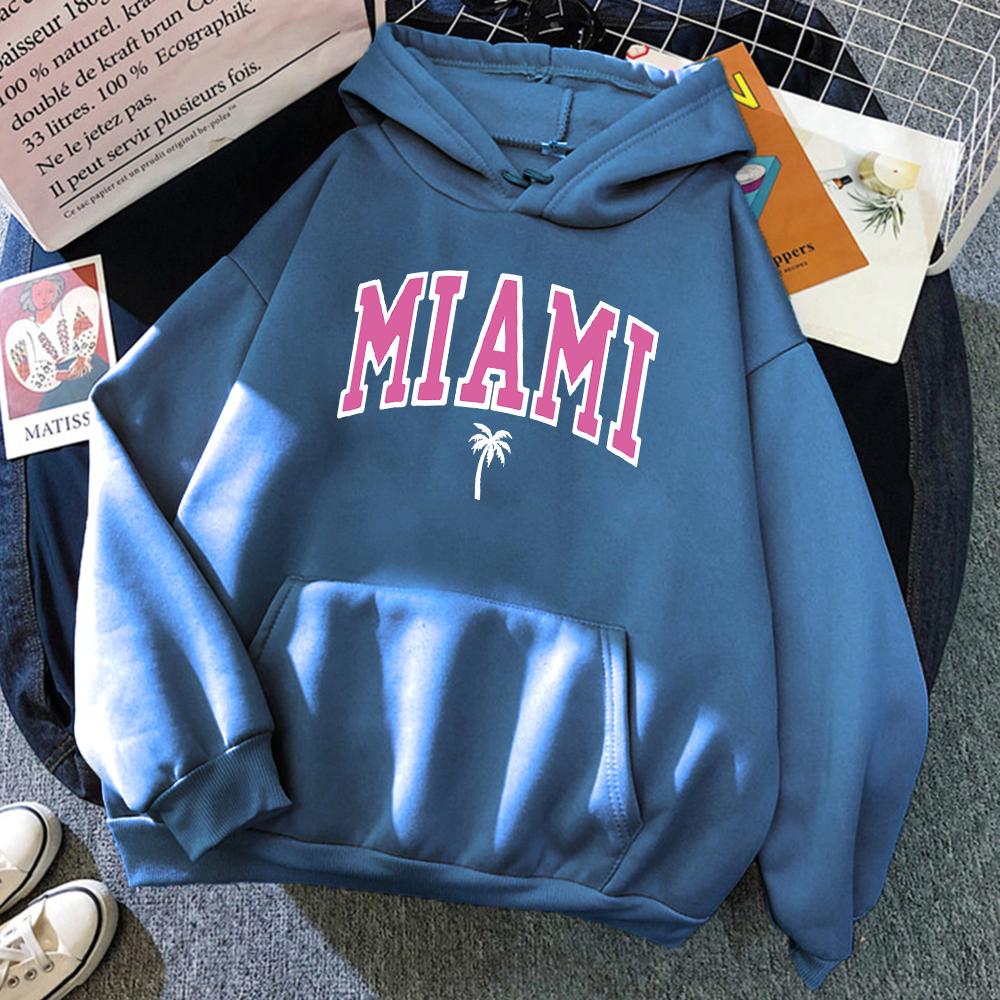 Miami Beach, Florida, USA Street Hanorac pentru femei Street Hanoare largi Fleece respirabil Streetwear Casual Fleece Îmbrăcăminte pentru femei