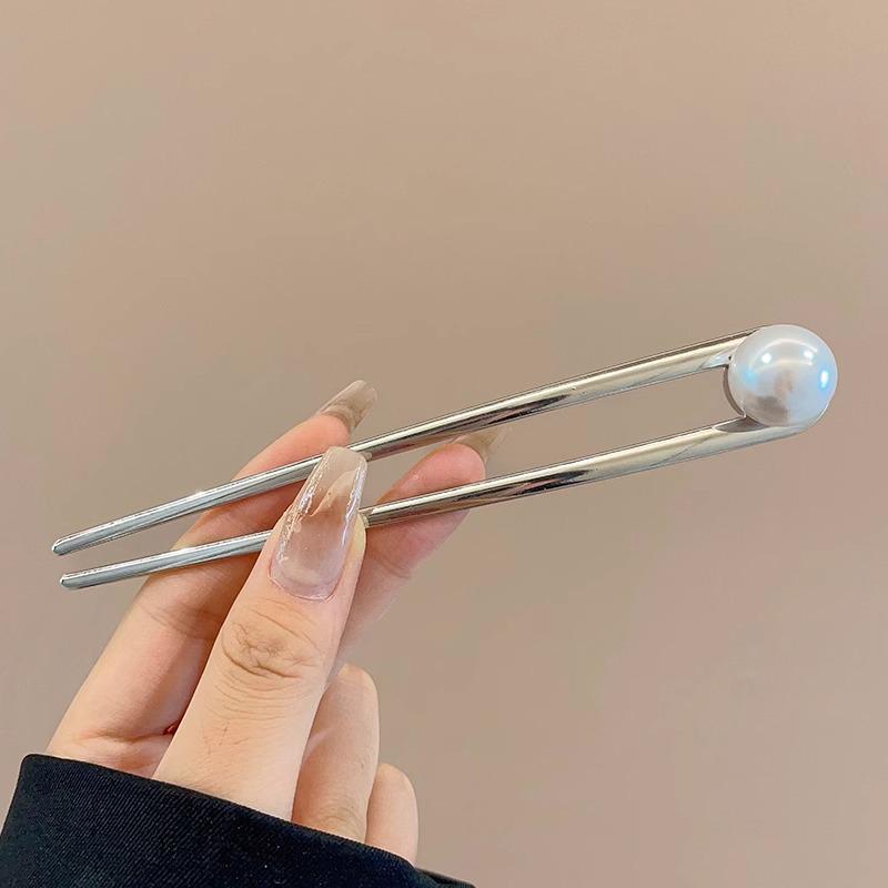 U-Shaped Fixed Hairpin with High-End Alloy Comb for Women's Updos - Ancient Style Four-Tooth Insert