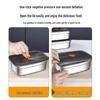 Stainless Steel Food Storage Box with Lid - Square Tray Lunch Container for Office Workers
