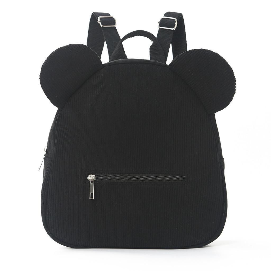 Plüschbär mit Ohren Kinderrucksack mit gestickten Buchstaben für den täglichen Gebrauch