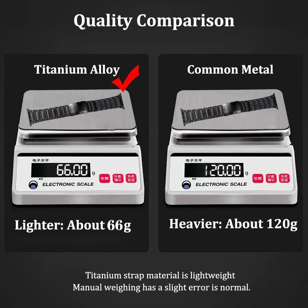 Titanium Metal Strap for Apple Watch Band Ultra 3 49mm 46mm 45mm 44mm 42mm Luxury Men Bracelet Iwatch Series 11 10 9 8 7 6 SE 5 4 41mm 40mm 38mm