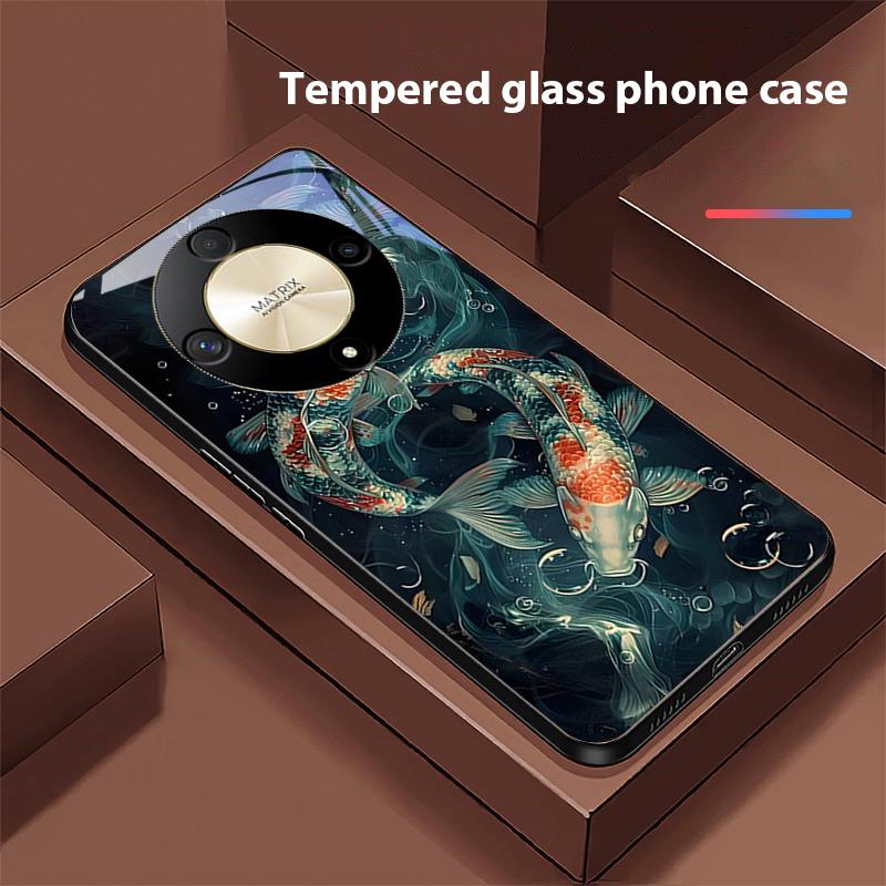 Funda de Cristal Templado para Teléfono Chino Wind Fish Para Honor Magic 6 50 70 90 Lite X7b 200 Pro Nova 10 Nova 5T X6 P30 Pura 70 Ultra