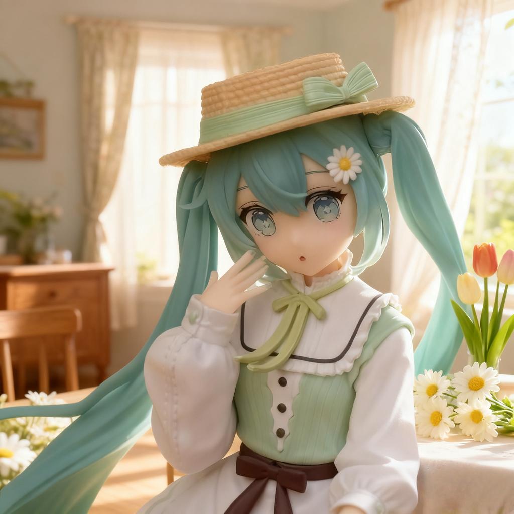 Non-Toxic New Hatsune Miku Pastoral Hand Made Scenery Model Home Decoration Animation Anime Beautiful Children Table Decoration Collection Gif