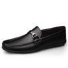 Men's Cross-Border Slip-On Leather Driving Moccasins - Casual Low-Top, Large Size Cowhide Shoes for Spring and Autumn