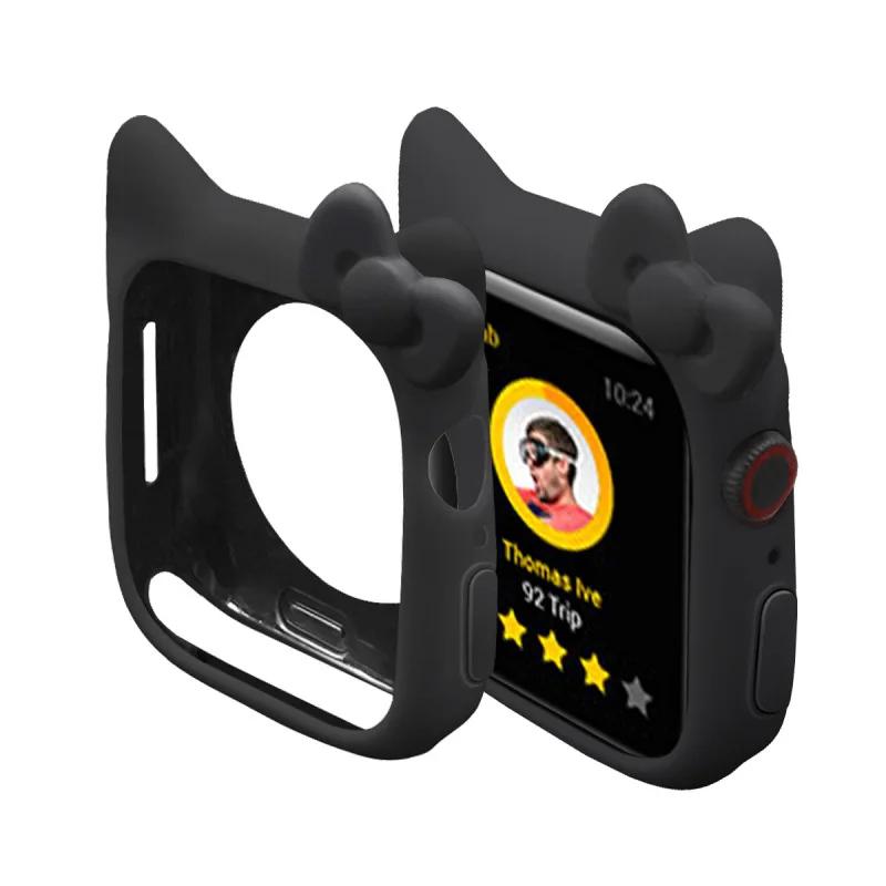 Weiche Silikon-Schutzhülle Bumper für Apple Watch 11 10 9 8 7 46mm 41 45 38 42mm Niedliche Cartoon-Schutzhülle für iWatch 6 5 SE 40mm 44